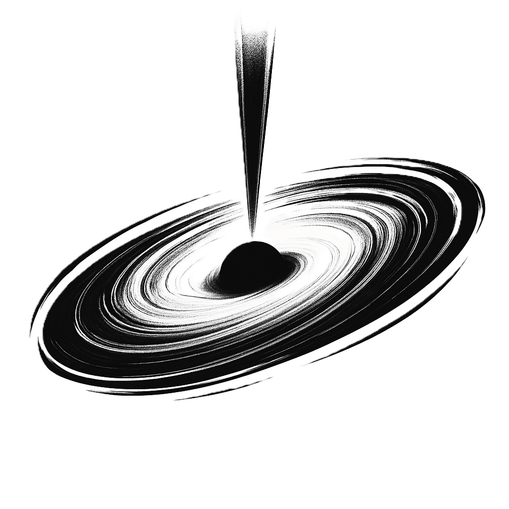 Illustration of a wormhole or black hole representing a page not found